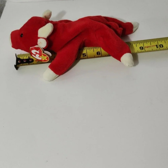 Vintage Ty Beanie Babies Snort Bull Plush Stuffed Animal Toy 4002 with Hang Tag - Picture 8 of 8